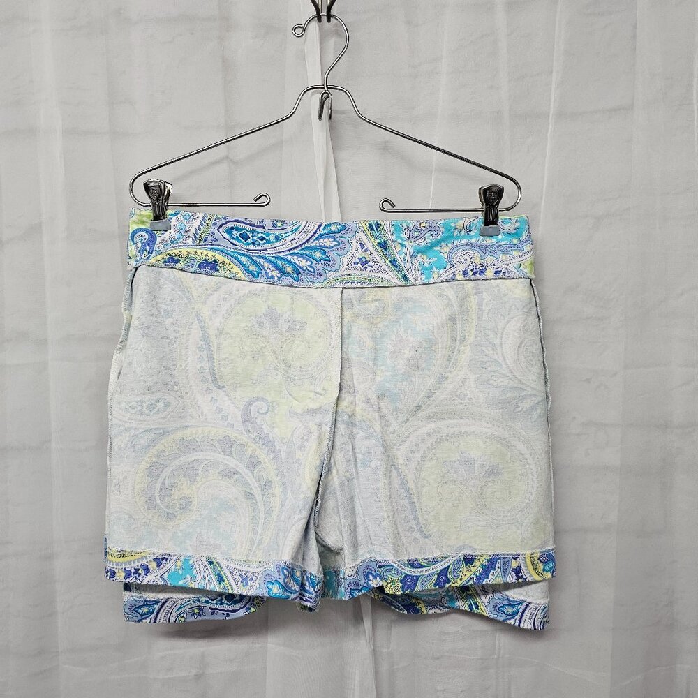 Alanni Blue Green Paisley Skort Boho Floral Retro Mod 10 - Picture 8 of 12